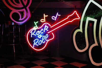 Neon " Rock &amp; Roll " guitar 220v