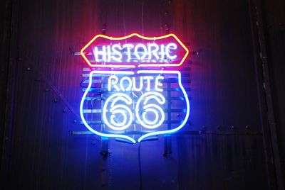 Neon "Historic Route 66" 220v