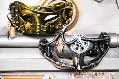 sale Steampunk mask  in Zilver  a pc.